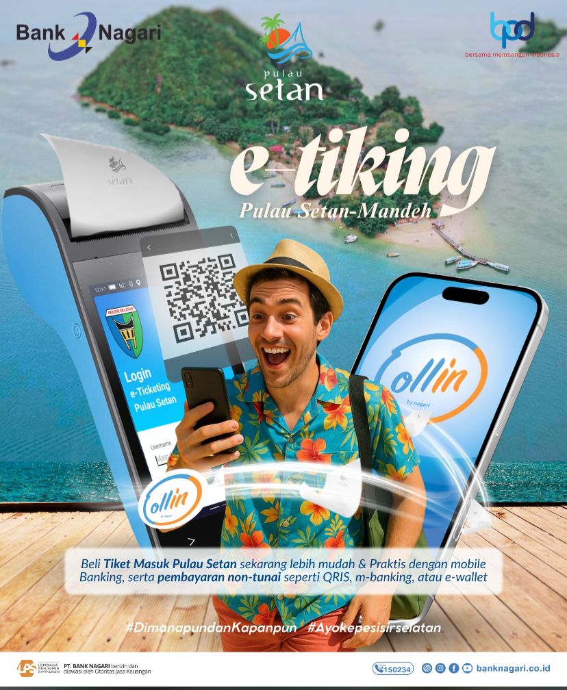 Beli Tiket Masuk Pulau Setan Mandeh Lebih Mudah dengan E-Tiking dan Pembayaran Non-Tunai